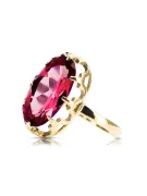 14 Karat Gelbgold Rubinrot Ring Vintage Stil vrc253y